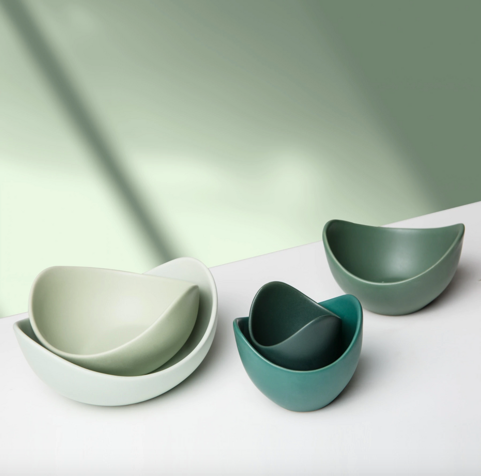 Natalia Ceramic Bowls (Pine Green)