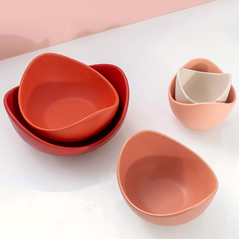 Natalia Ceramic Bowls (Papaya Red)