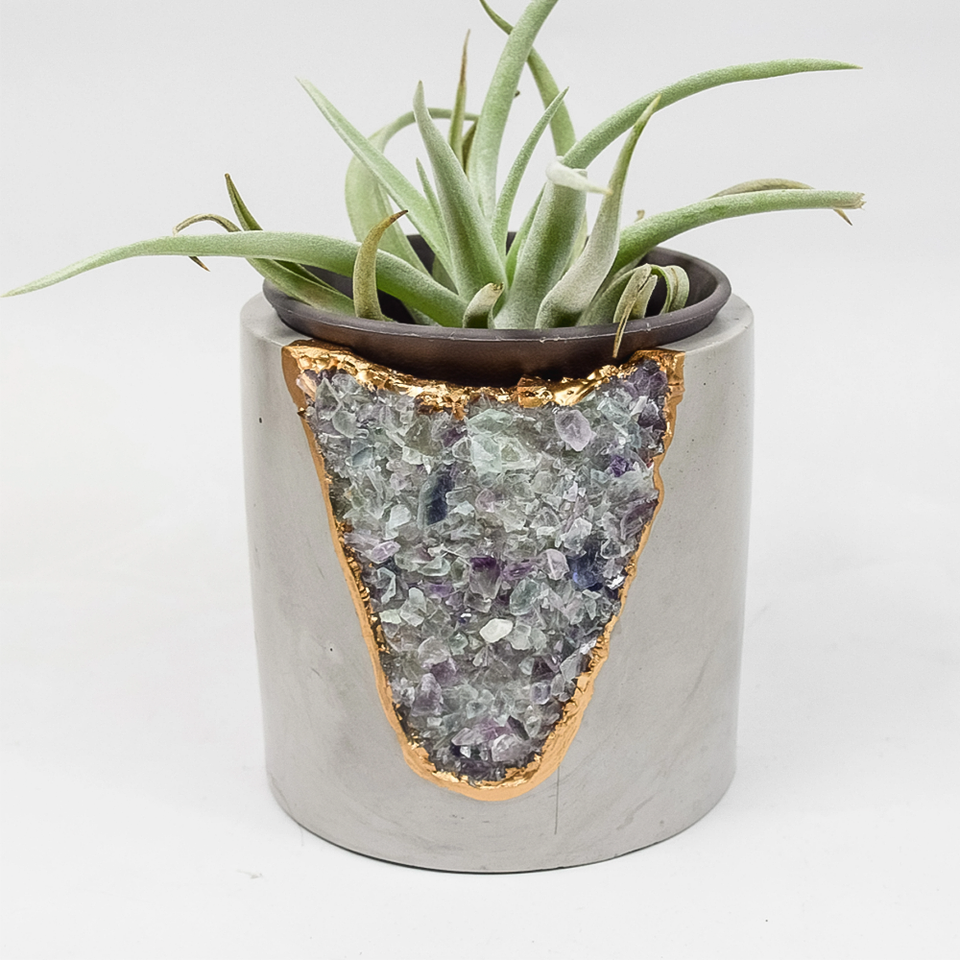 Fluorite Kintsugi Planter