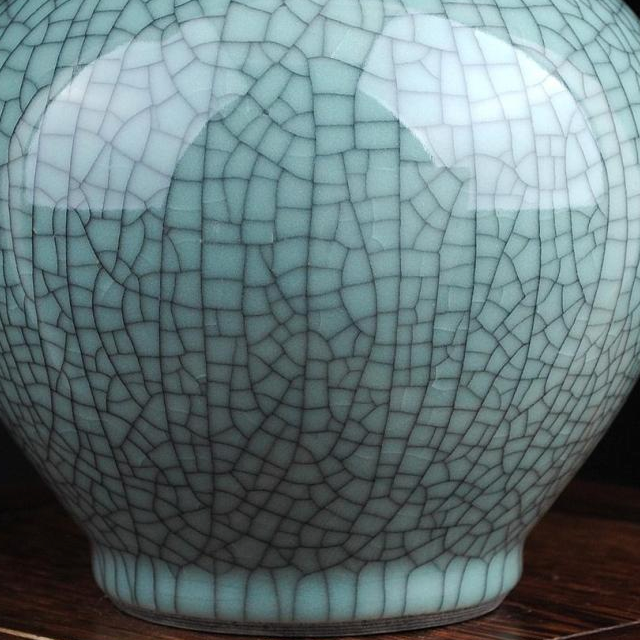Crackle Glazed Baby Blue Vase