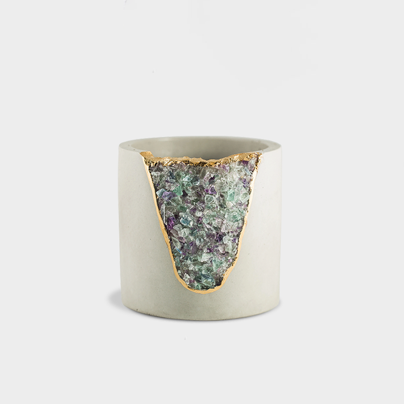 Fluorite Kintsugi Planter
