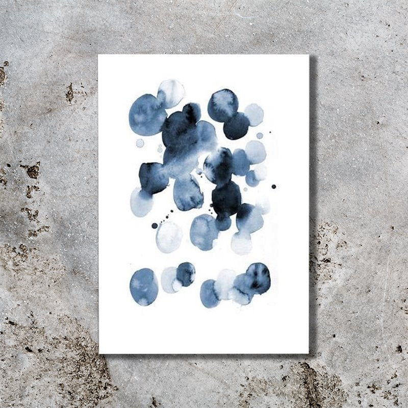 Blue Watercolor Drops Print