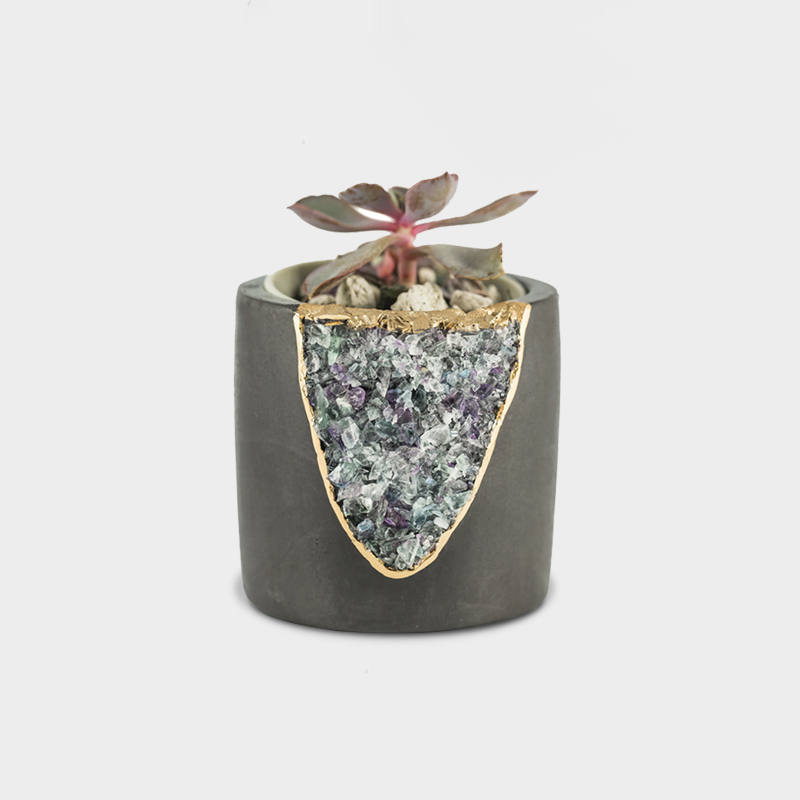 Fluorite Kintsugi Planter