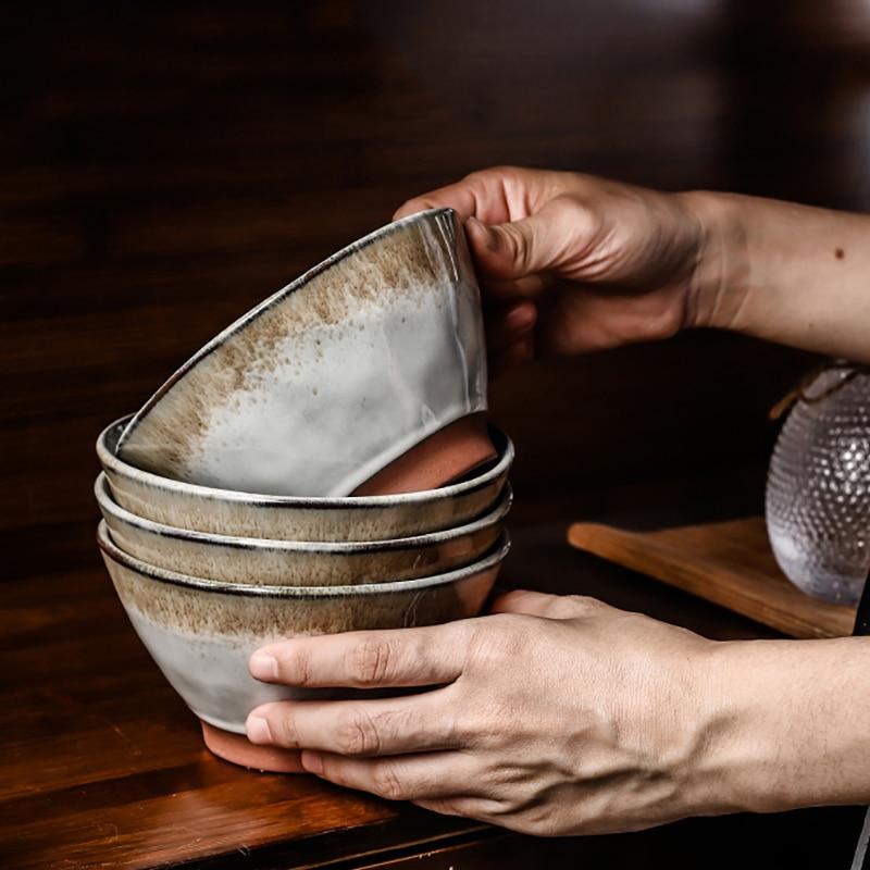 White and Brown Porcelain Salad Bowl