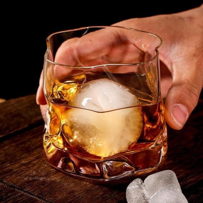 Glass Ice Cube Whiskey Glass