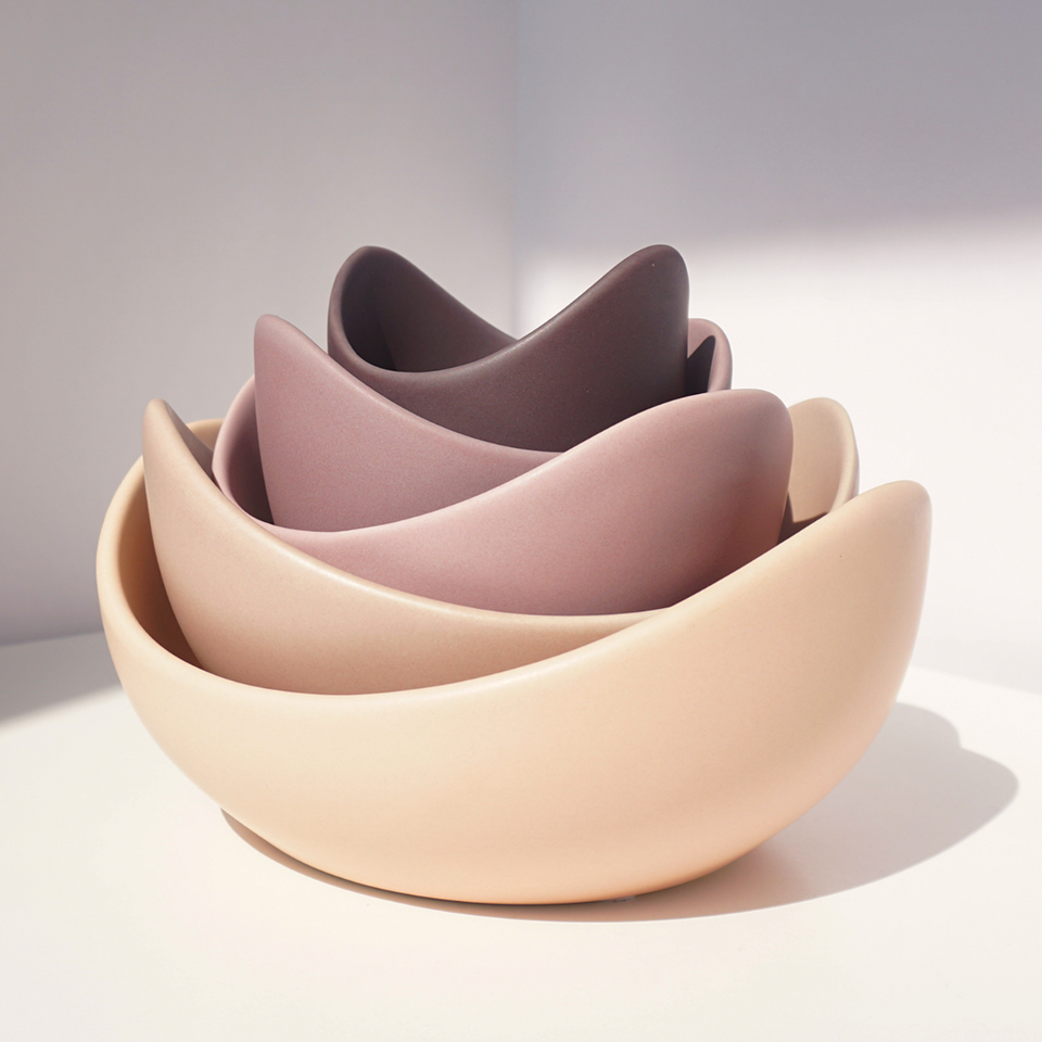 Natalia Ceramic Bowls (Blush Pink)
