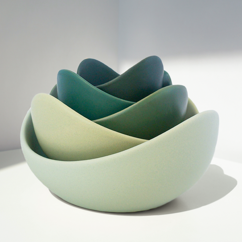 Natalia Ceramic Bowls (Pine Green)