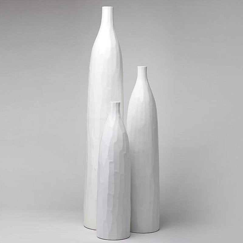 White Basalt Floor Vase