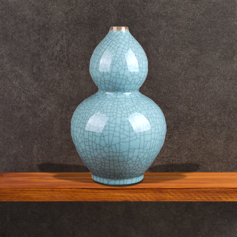 Crackle Glazed Turquoise Vase