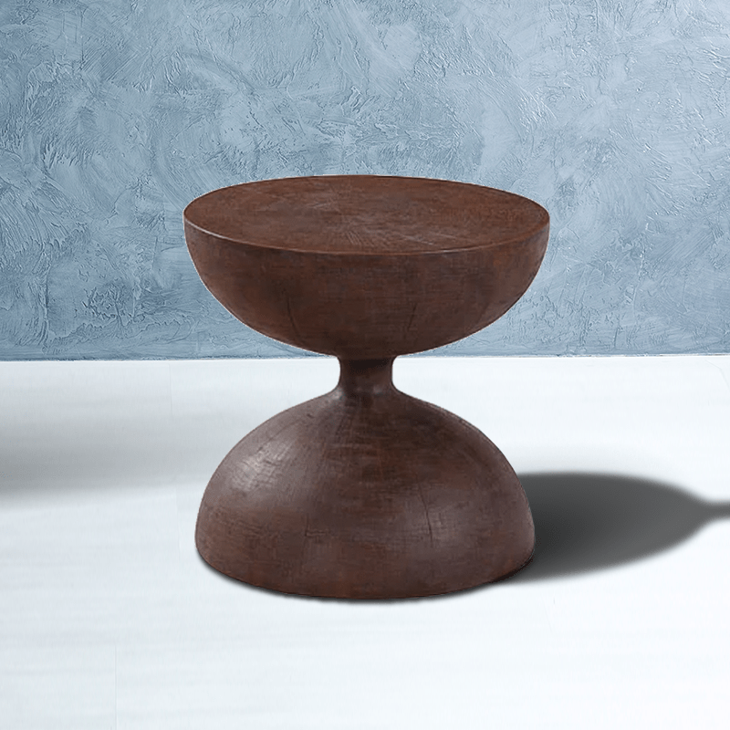 Bottleneck Wooden Fiberglass Side Table