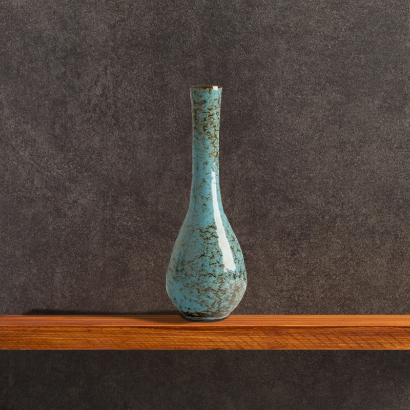 Ceramic Sorori Shaped Turquoise Vase