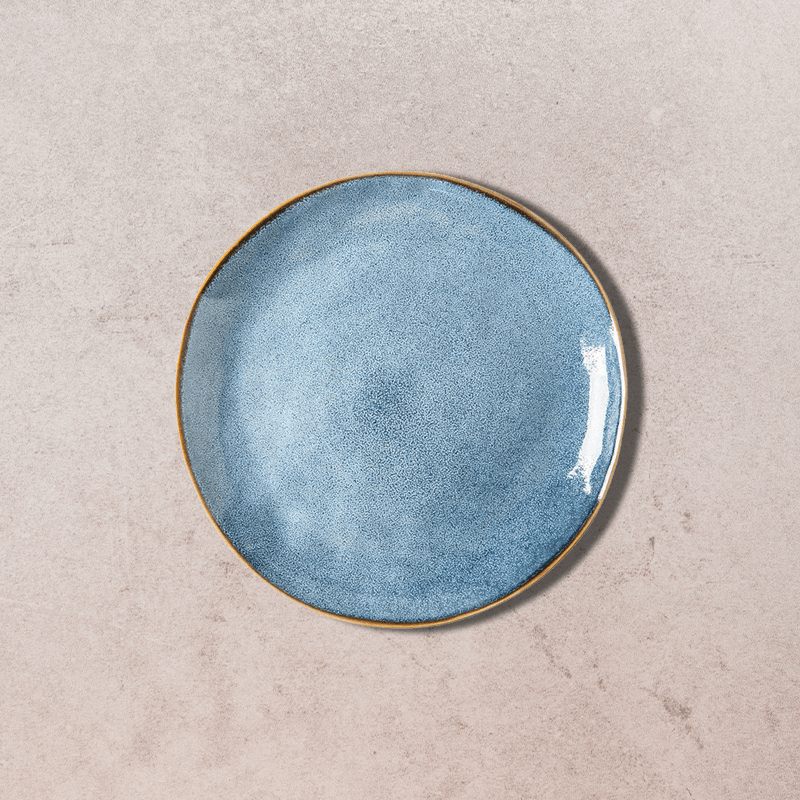 Blue and White Speckled Plate