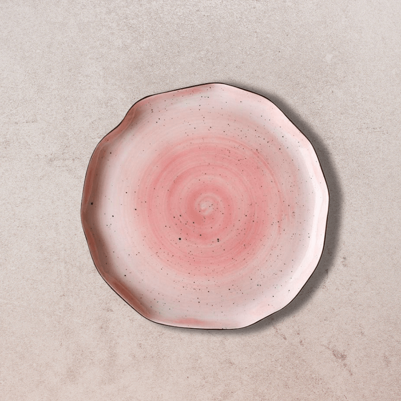 Pink Floral Shaped Plate