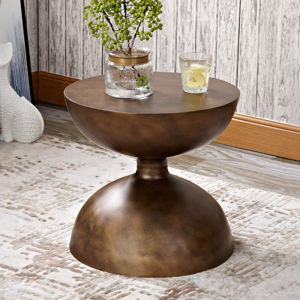 Bottleneck Hour Glass shaped Table Brass