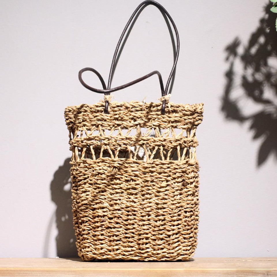 Coarse rattan Woven Basket with handles