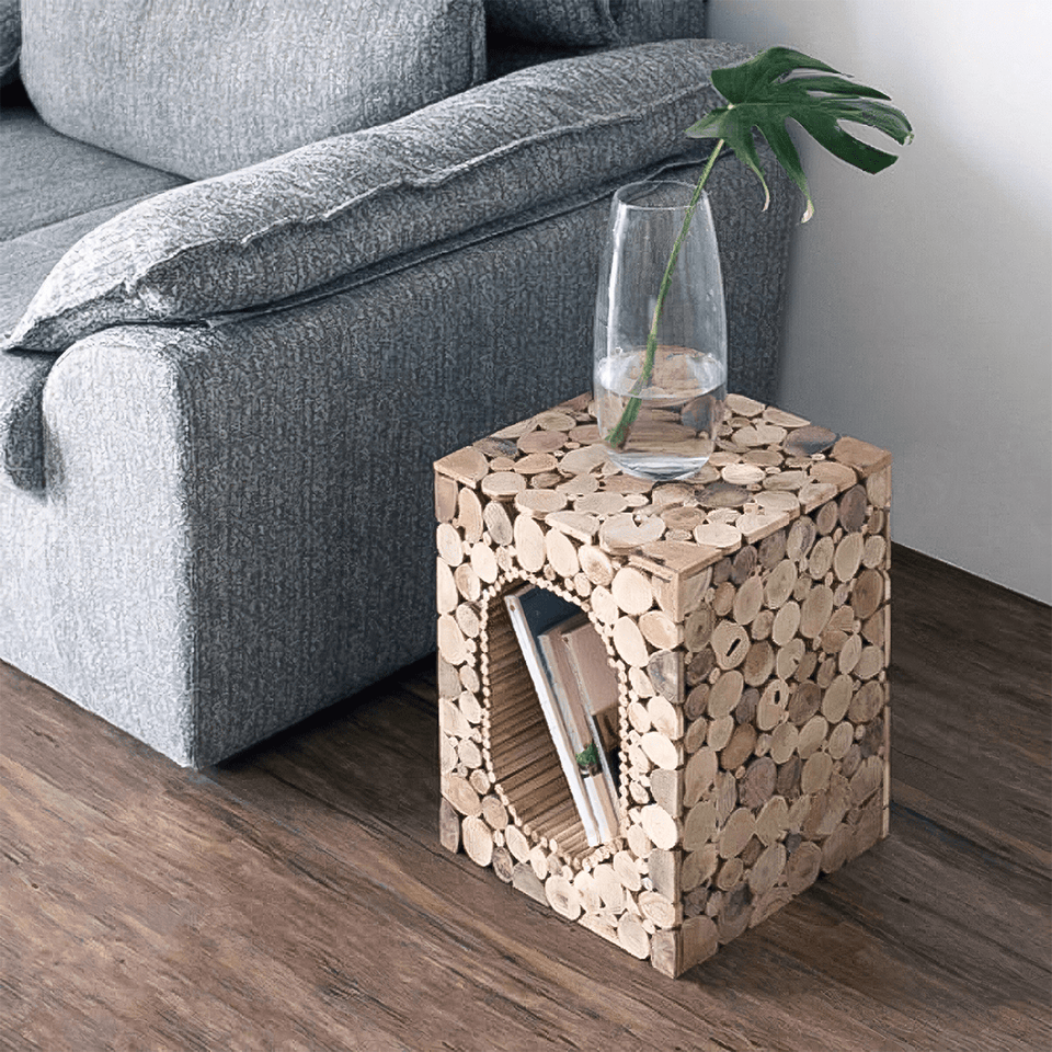 designer wooden side table